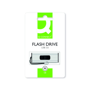 Q-Connect+USB+3.0+Slider+32GB+Flash+Drive+Silver%2FBlack+KF16370