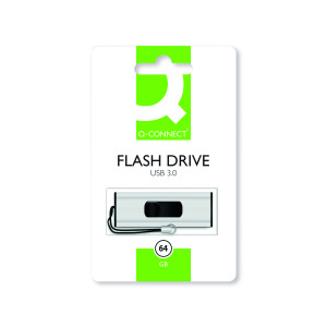 Q-Connect+USB+3.0+Slider+64GB+Flash+Drive+Silver%2FBlack+KF16371