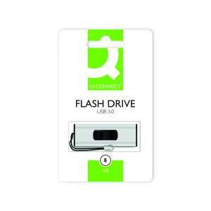 Q-Connect+USB+3.0+Slider+8GB+Flash+Drive+Silver%2FBlack+KF16368