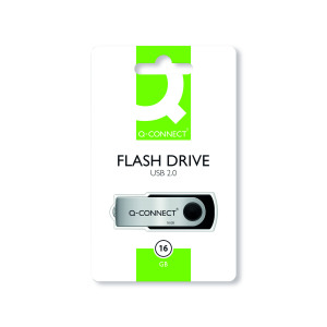 Q-Connect+USB+2.0+Swivel+16GB+Flash+Drive+Silver%2FBlack+KF41513