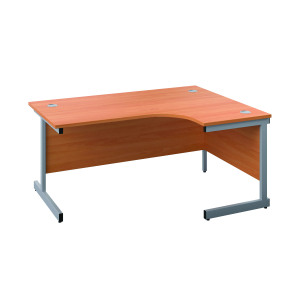 First+Radial+Right+Hand+Desk+1600x1200x730mm+Beech%2FSilver+KF803041