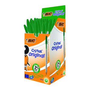 Bic+Cristal+Ballpoint+Pen+Medium+Green+%2850+Pack%29+8373629