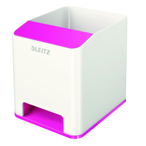 Leitz+WOW+Sound+Booster+Pen+Holder+White%2FPink+53631023
