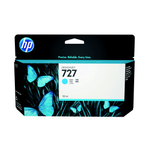 HP+727+DesignJet+Ink+Cartridge+130ml+Cyan+B3P19A