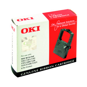 Oki+Fabric+Ribbon+Cassette+For+Microline+182%2F183%2F192%2F193%2F280%2F320%2F321%2F3320%2F3321+Black+09002303