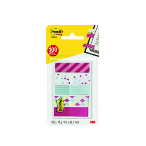 Post-it+Index+Flags+11.9x43.1mm+Small+Candy+%28Pack+of+100%29+699764