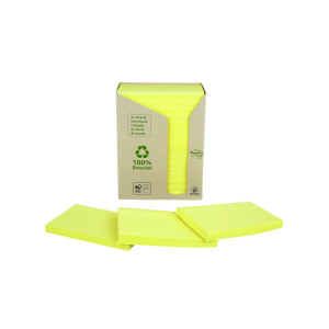 Post-it+Recycled+Notes+76x127mm+100+Sheets+Canary+Yellow+%28Pack+of+16%29+655-1T