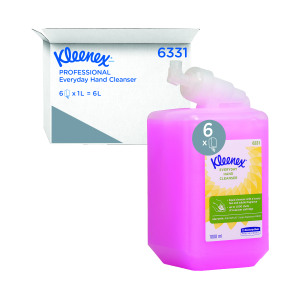 Kleenex+Everyday+Use+Hand+Soap+Refill+1+Litre+%28Pack+of+6%29+6331
