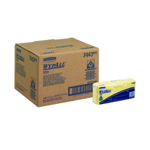 Wypall+X50+Cleaning+Cloths+Yellow+%28Pack+of+50%29+7443
