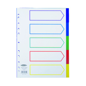 Concord+5-Part+Index+Polypropylene+Multicoloured+A4+06801