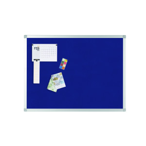 Q-Connect+Aluminium+Frame+Felt+Noticeboard+with+Fixing+Kit+1200x900mm+Blue+9700029