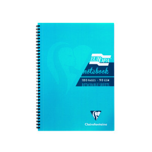 Clairefontaine+Europa+Notebook+180+Pages+A5+Turquoise+%285+Pack%29+5812Z