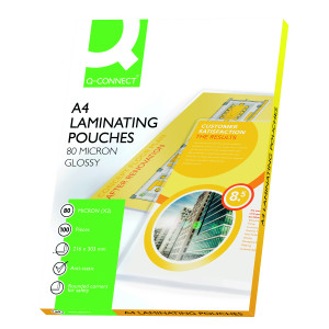 Q-Connect+A4+Laminating+Pouch+160+Micron+%28100+Pack%29+KF04114