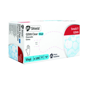 Shield+Vinyl+Powder-Free+Gloves+Small+Clear+%28100+Pack%29+GD09