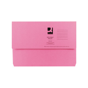 Q-Connect+Document+Wallet+Foolscap+Pink+%28Pack+of+50%29+KF23015