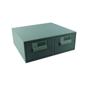 Bisley+Card+Index+Cabinet+152x102mm+Double+Grey+FCB24