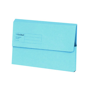 Exacompta+Guildhall+Document+Wallet+Foolscap+Blue+%28Pack+of+50%29+GDW1-BLU