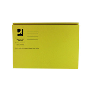 Q-Connect+Square+Cut+Folder+Mediumweight+250gsm+Foolscap+Yellow+%28Pack+of+100%29+KF01185