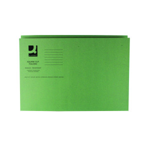 Q-Connect+Square+Cut+Folder+Mediumweight+250gsm+Foolscap+Green+%28Pack+of+100%29+KF01189