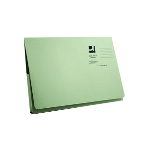 Q-Connect+Long+Flap+Document+Wallet+Foolscap+Green+%28Pack+of+50%29+KF03931