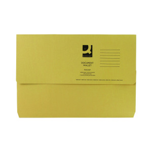 Q-Connect+Document+Wallet+Foolscap+Yellow+%28Pack+of+50%29+KF23017