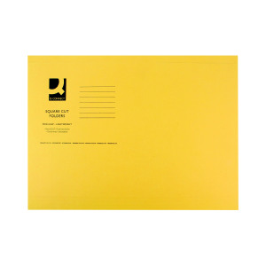 Q-Connect+Square+Cut+Folder+Lightweight+180gsm+Foolscap+Yellow+%28Pack+of+100%29+KF26027
