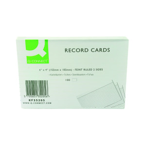 Q-Connect+Record+Card+152x102mm+Ruled+Feint+White+%28100+Pack%29+KF35205