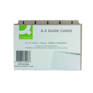 Q-Connect+Guide+Card+152x102mm+A-Z+Buff+%2825+Pack%29+KF35208