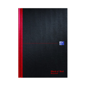 Black+n%26apos%3B+Red+Casebound+Recycled+Hardback+Notebook+192+Pages+A4+%28Pack+of+5%29+100080530