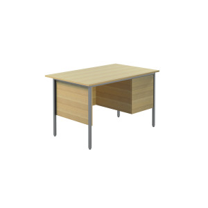 Serrion+Rectangular+2+Drawer+Pedestal+4+Leg+Desk+1200x750x730mm+Oak+KF838372