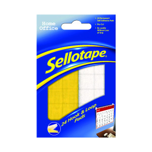 Sellotape+Sticky+Hook+and+Loop+Pads+20mmx20mm+%2824+Pack%29+SE4542