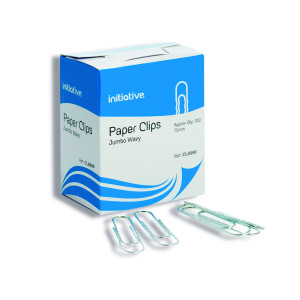 Initiative+Paperclips+Jumbo+Wavy+75mm+%28100+Pack%29
