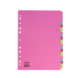 Initiative+Divider+A4+Manilla+20+Part+Multi-Coloured+150gsm+100%25+Recycled