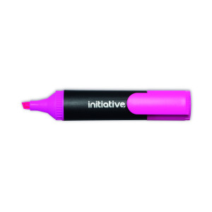 Initiative+Water+Based+Highlighters+Wedge+Shaped+Tip+Pink++%2810+Pack%29