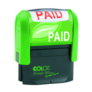 COLOP+Green+Line+Word+Stamp+PAID+Red+GLP20PAID