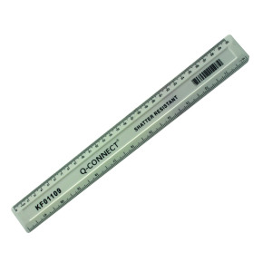 Q-Connect+Ruler+Shatterproof+300mm+White+%28Inches+on+one+side+and+cm%2Fmm+on+the+other%29+KF01109