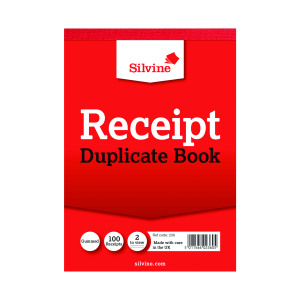 Silvine+Duplicate+Receipt+Book+105x148mm+Gummed+%2812+Pack%29+230