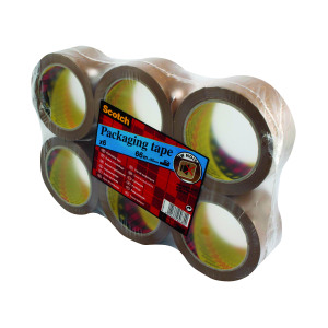 Scotch+Packaging+Tape+Heavy+50mmx66m+Brown+%28Pack+of+6%29+PVC5066F6+B