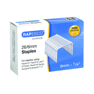 Rapesco+26%2F6mm+Staples+Galvanised+Chisel+Point+%285000+Pack%29+S11662Z3