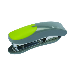 Q-Connect+Mini+Plastic+Stapler+Grey%2FGreen+%28Capacity%3A+12+sheets+of+80gsm+paper%29+KF00991