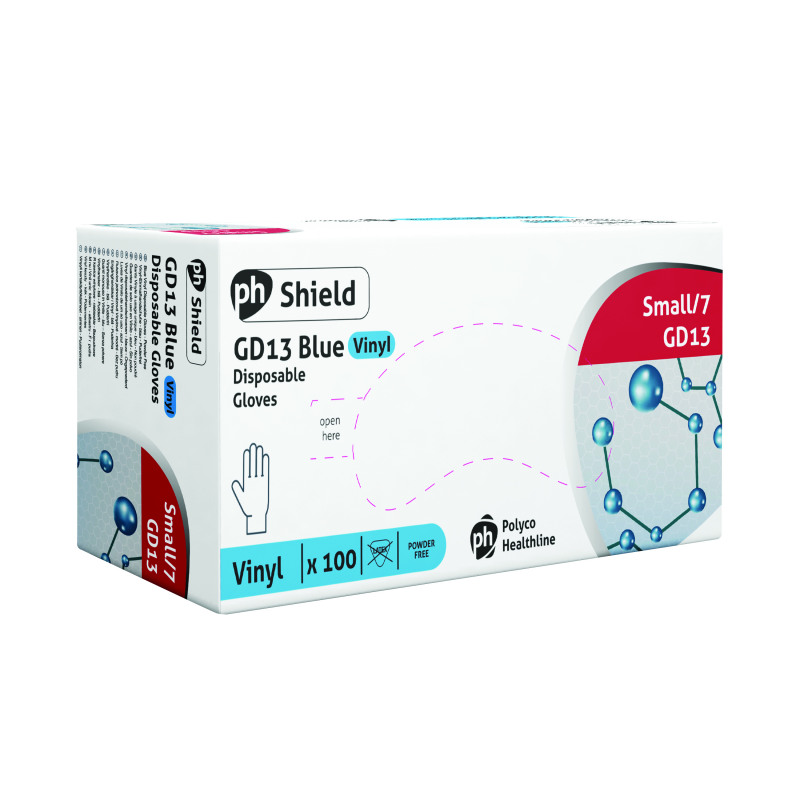 Shield+Powder-Free+Vinyl+Gloves+Small+Blue+%28100+Pack%29+GD13