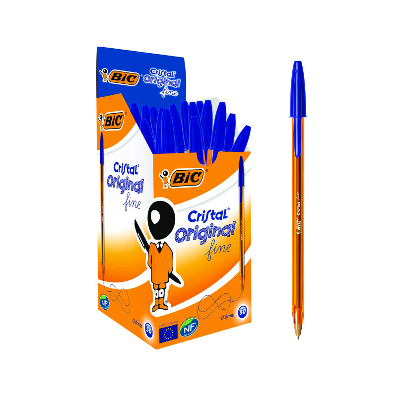 Bic+Cristal+Fine+Ballpoint+Pen+Blue+%2850+Pack%29+872730
