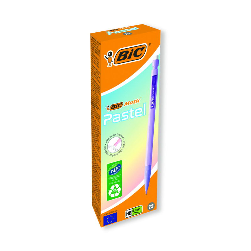 Bic+Matic+Mechanical+Pencil+0.7+Pastel+%28Pack+of+12%29+511060