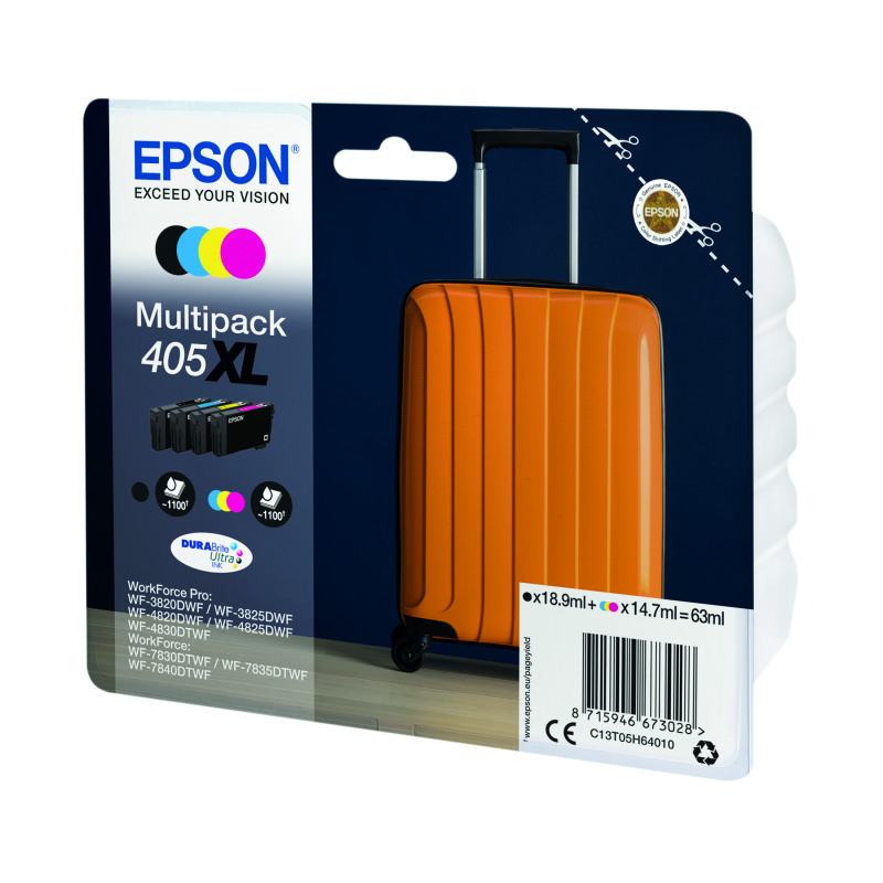 Epson+405XL+Suitcase+DURABrite+Ultra+Ink+Cartridge+High+Yield+CMYK+C13T05H64010