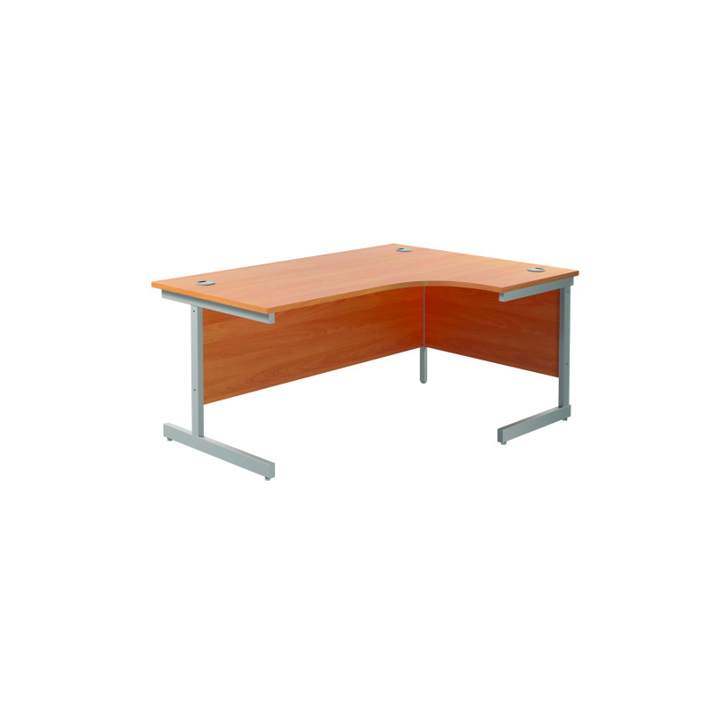 Jemini+Radial+Right+Hand+Cantilever+Desk+1600x1200x730mm+Beech%2FSilver+KF801784