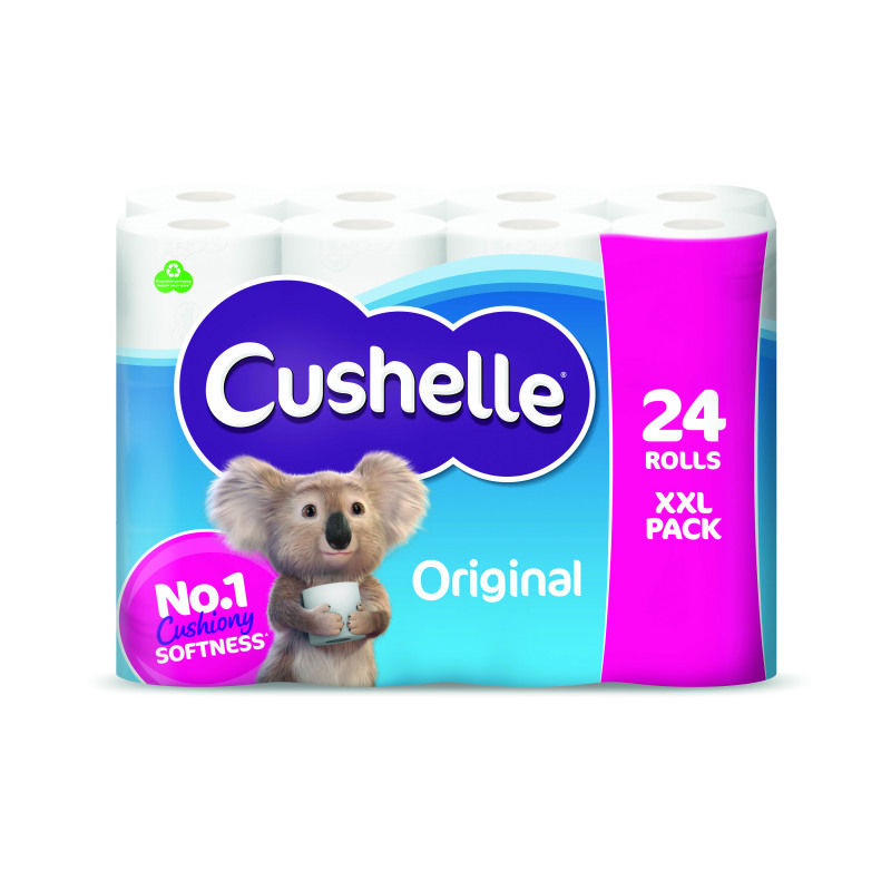 Cushelle+2-Ply+Toilet+Tissue+Rolls+White+%28Pack+of+24%29+BH0013