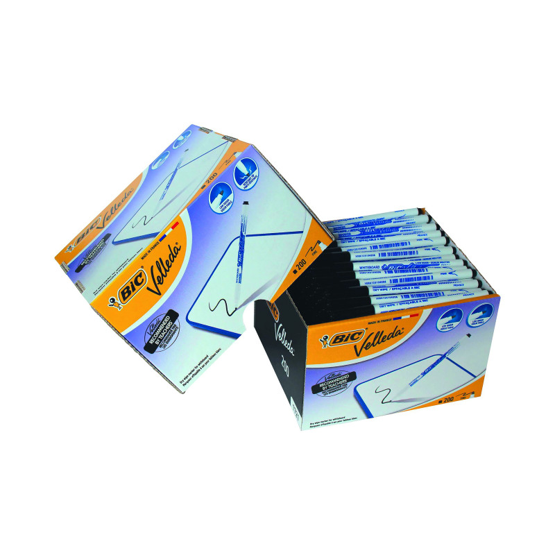 Bic+Velleda+1721+Drywipe+Marker+Fine+Tip+Black+%28Pack+of+200%29+929178