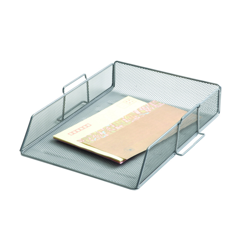 Q-Connect+Stackable+Letter+Tray+Silver+KF17301