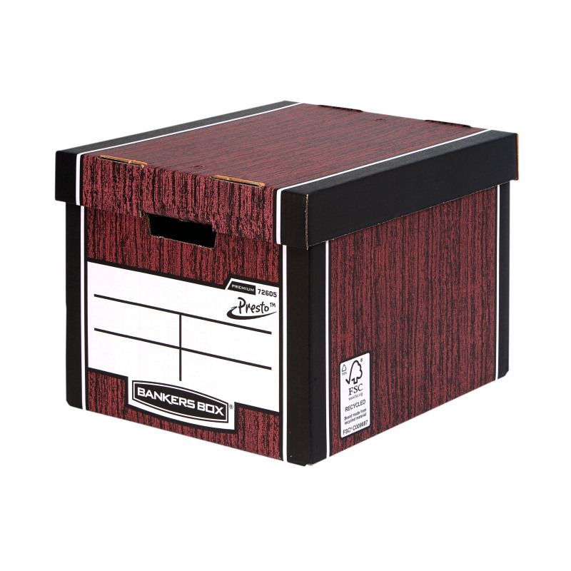 Bankers+Box+Woodgrain+Tall+Premium+Storage+Box+%28Pack+of+10%29+7260501
