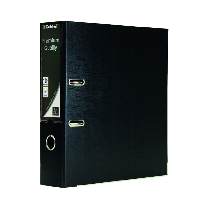 Exacompta+Guildhall+80mm+Lever+Arch+File+A4+Black+%28Pack+of+10%29+222%2F2000Z